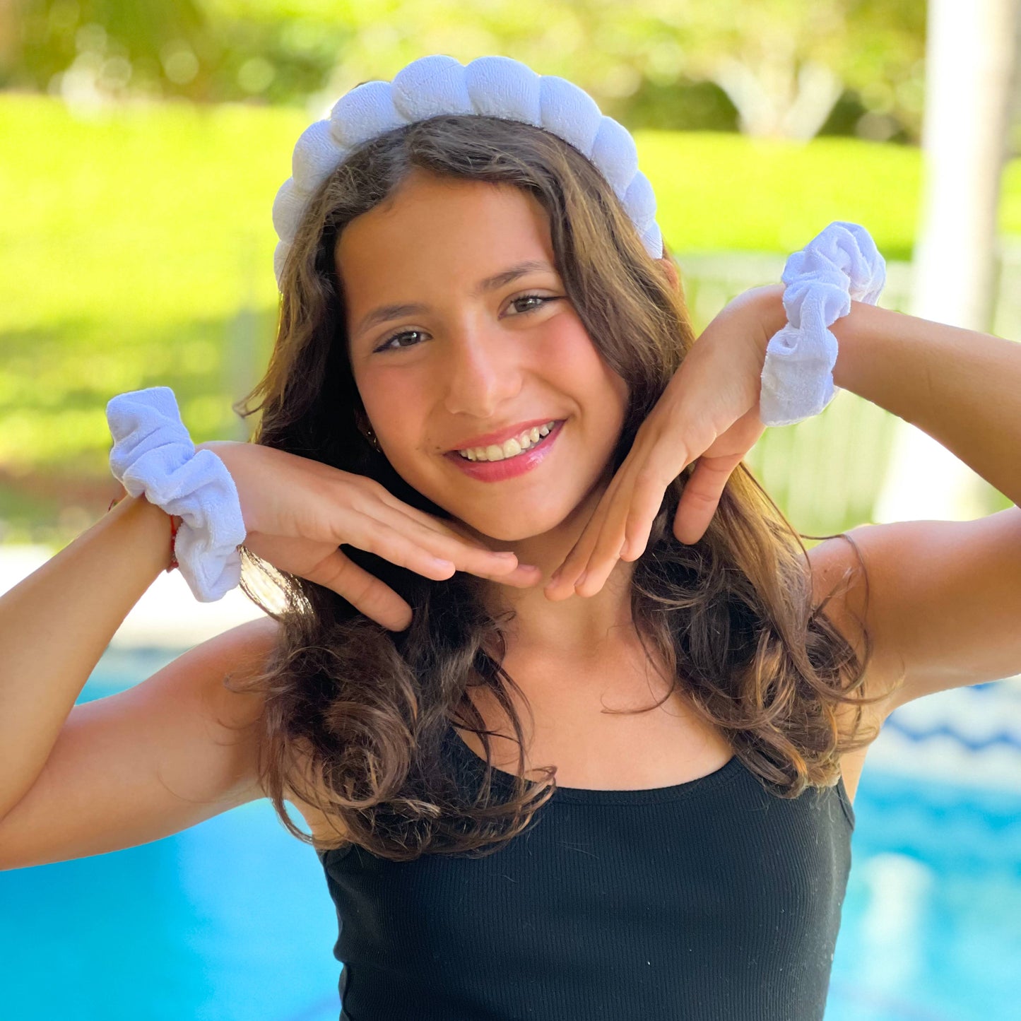 Spa Headband - Skincare Headband & Scrunchie Wristband Set