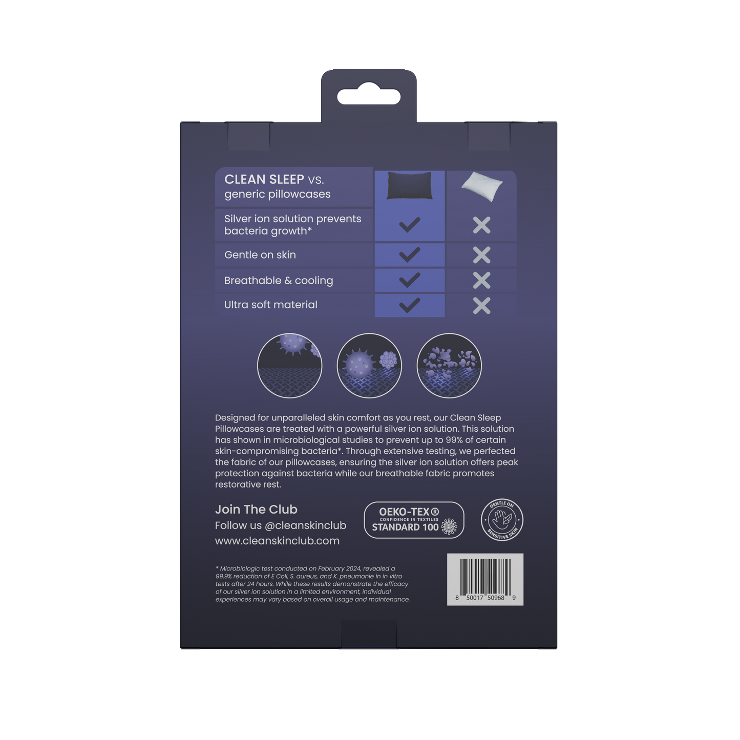 Clean Sleep Silver Ion Pillowcase (Single)